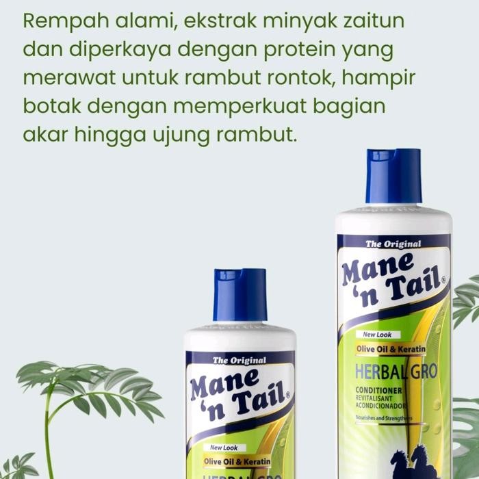 MANE N TAIL HERBAL GRO SHAMPOO / CONDITIONER 120ML SHAMPO KUDA OLIVE OIL KERATIN HAIRCARE PERAWATAN