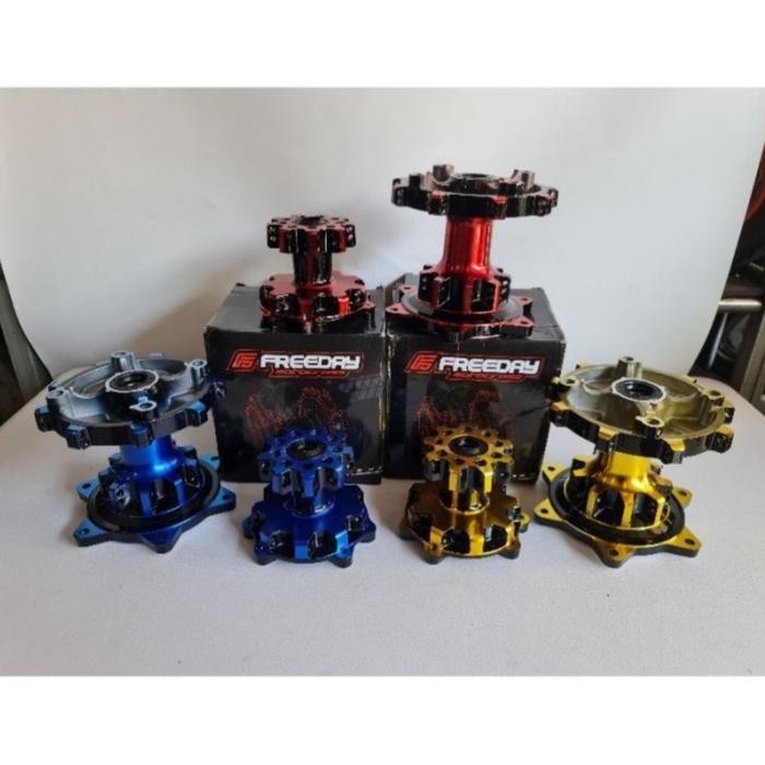 Tromol Set Crf 150 Depan Belakang 36 Hole Hitam Merah Biru Gold