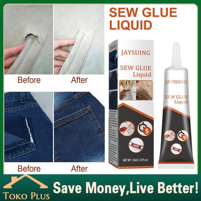 PREMIUM Lem Kain Untuk Baju Robek Kain Robek Bolong Gorden Robek Celana Bolong