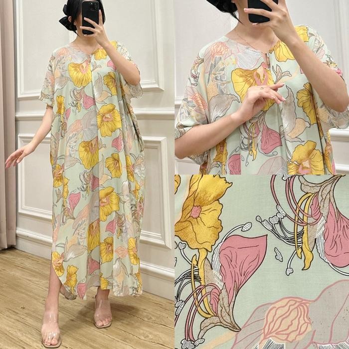 Amariel Betty Big Size Dress Daster Jumbo Panjang Nyaman Bumil Busui Friendly - Katun Rayon Viscose