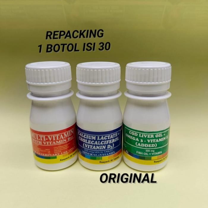 CALCIUM LACTATE - MULTIVITAMIN - COD LIVER 30 BUTIR AYAM PHILIPINA FILIPIN FILIPINA