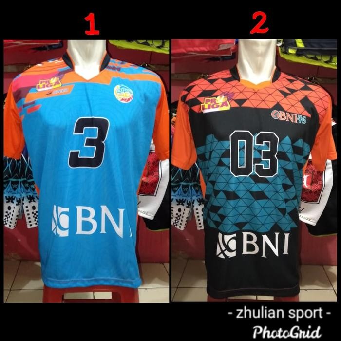 Kaos Baju Voli Volly Printing Motif Jakarta Bni 46 Proliga Murah Tebal Terlaris