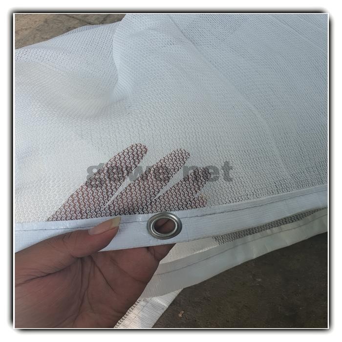 Naturee- Paranet Nilon 85% Putih Terpasang Mata Ayam Dan Lis