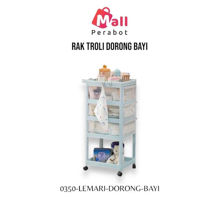 MALL PERABOT RAK TROLI DORONG BAYI RODA 4 & 5 SUSUN RAK PENYIMPANAN SERBAGUNA TROLI PENYIMPANAN