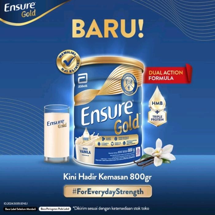 

Barbara.storee Ensure Gold HMB 800 g gr 800g 800gr (netto berubah dari 850 ke 800) vanilla coklat