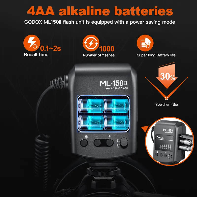 Godox Ml-150Ii Ml150Ii Macro Led Ring Flash Speedlite For Sony Canon Nikon Fuji Olympus Panasonic