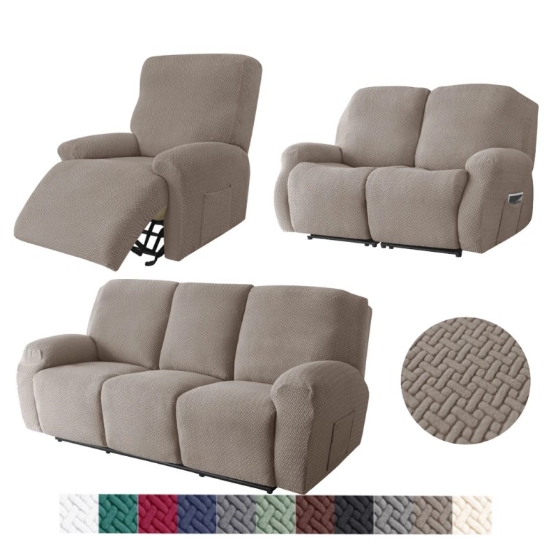 IMPORT 1/2/3 Seater Recliner Sofa Cover Separated Jacquard Recliner Sofa Cover Elastic Recliner