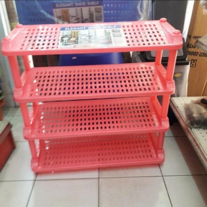 RAK / TEMPAT SEPATU SUSUN 4 MIRING SHINPO PLASTIK / SENDAL / SERBAGUNA