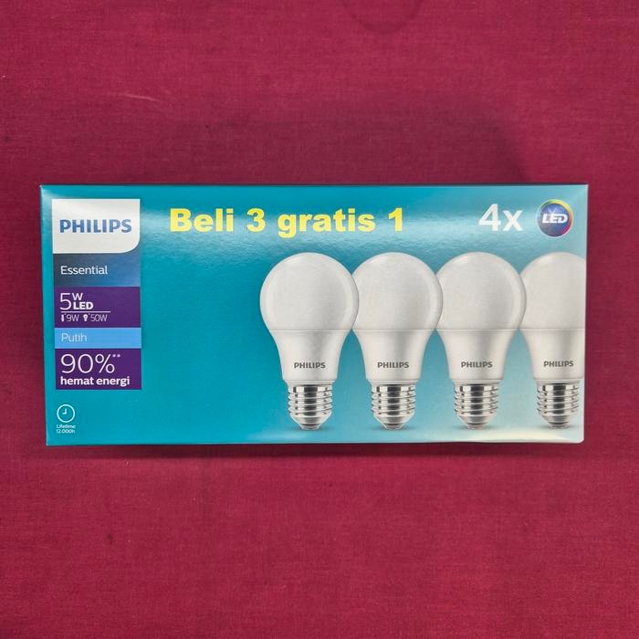 Lampu Bohlam Bulb LED 5W Watt Multipack Paket Philips