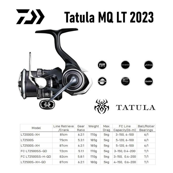 Daiwa 2023 Tatula MQ LT 1000 2000 2500 3000 4000 Spinning Reel