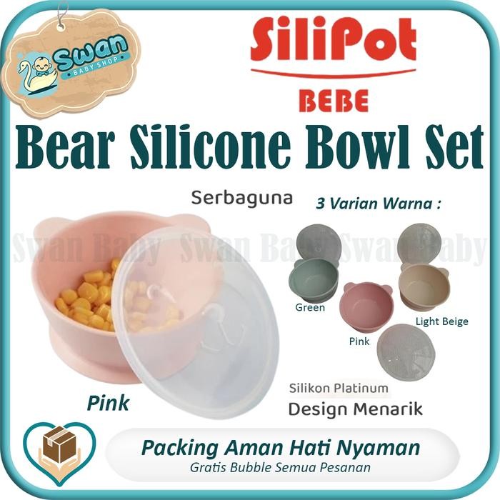 SILIPOT BEBE Silicone Baby Bear Bowl Set / Perlengkapan Makan Bi