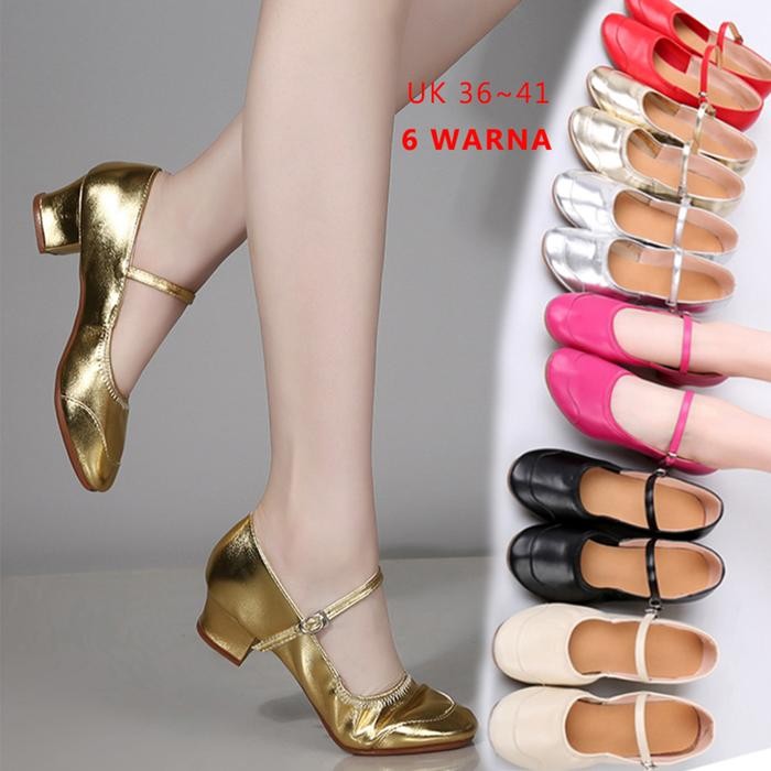 Sepatu hak 4cm Sepatu dance Sepatu Wanita sepatu dans Sepatu Heel Sepatu Dansa Latin wanita