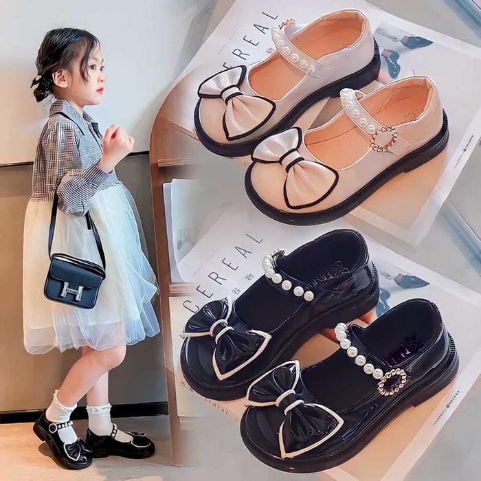 PROMO Sepatu anak perempuan umur 2 10 tahun terbaru / Sepatu anak perempuan model pita tali mutiara