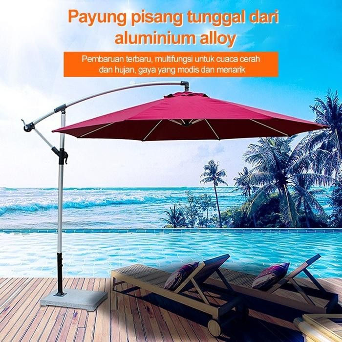 Payung taman outdor/ payung gantung/3 mtr Banana Payung Taman - Hijau Tua Outdoor Umbrella Pelindung