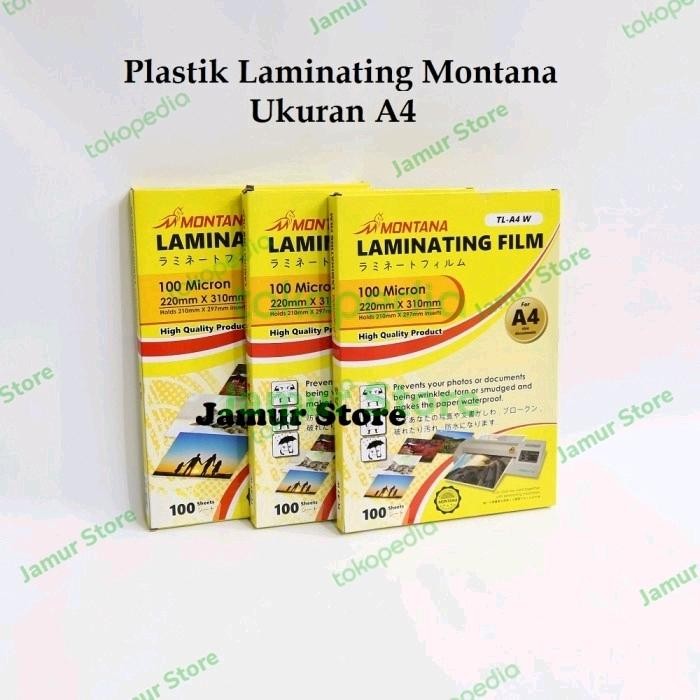 Plastik Laminating A4 Montana 100 Mic Laminating Film Montana A4