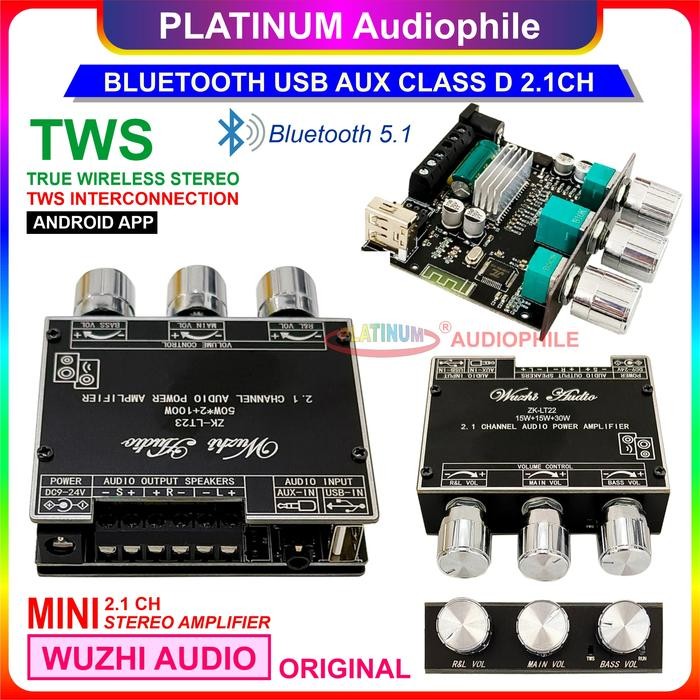 Bluetooth 5.1 Amplifier Class D 2.1 Ch Class D Amplifier Zk-Lt23