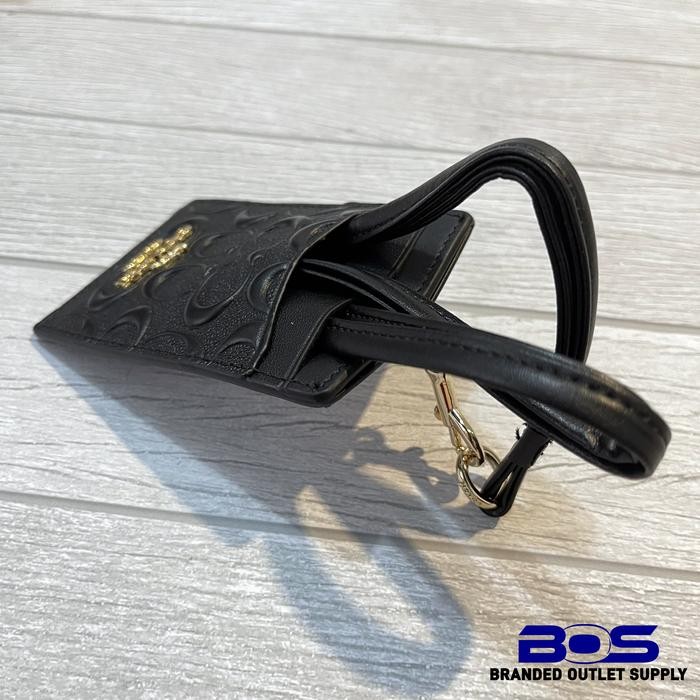 

[Deli Atk] Id Lanyard 58634 Signature In Debossed Leather Black