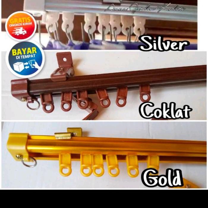 Besi gorden aluminium// Penyangga Gorden// Tempat Gorden