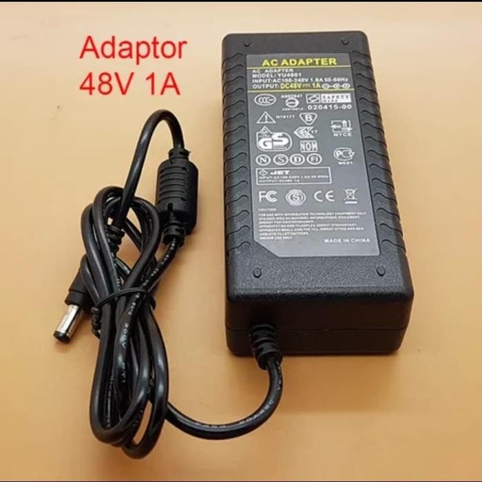 ADAPTOR BAGUS CHARGER UNIVERSAL AC/DC 48V 48VOLT 48 VOLT 1A 1 AMPERE