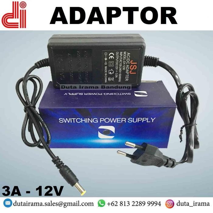 ADAPTOR AC DC 3 AMPERE 12 VOLT ADAPTOR 3A - 12V ADAPTOR CCTV 12V 3A