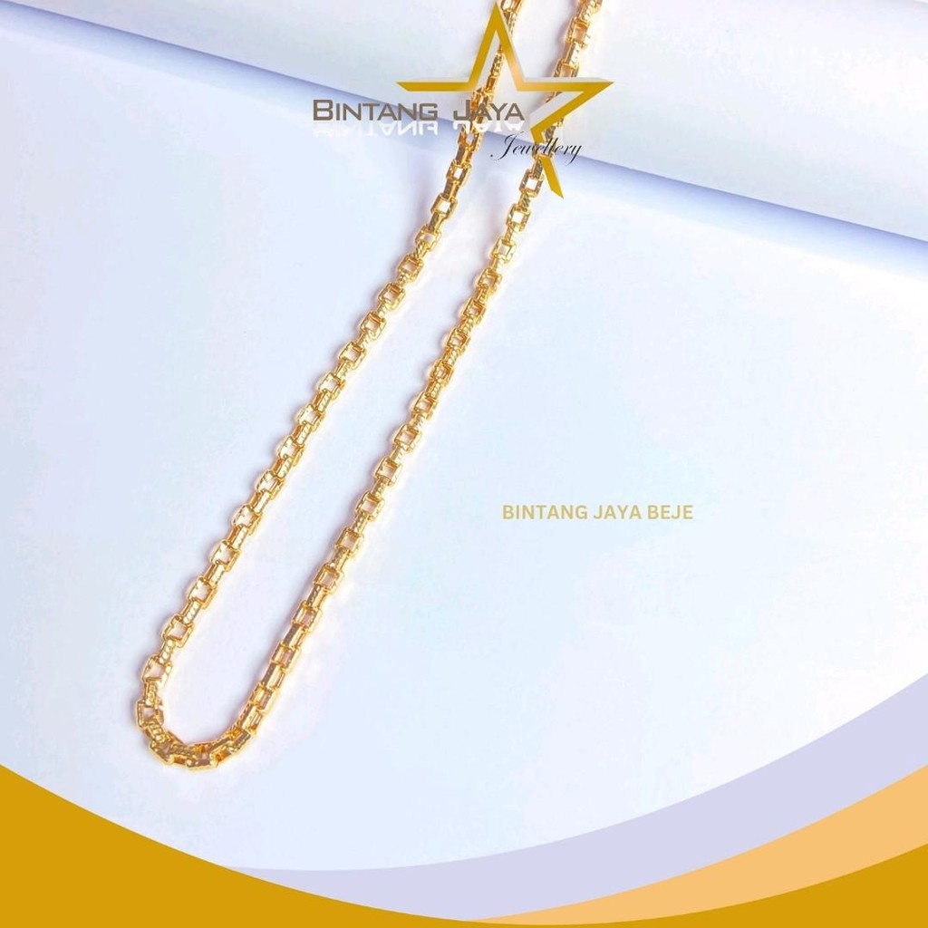 Kalung Emas Rantai Tiger Ukir Kait Per Pjg 49cm | Kadar (16K) | Berat 12,01gr | LJ – Kalung ukiran T