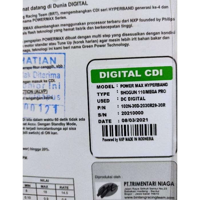 Hemat Cdi Brt Hyperband Shogun 110/Megapro Old/Gl Pro Neotech