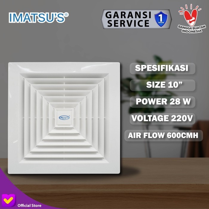 CKE FAN OFFICIAL - EXHAUST FAN 10 INCH/ HEXOS PLAFON CEILING EXHAUST KAMAR MANDI