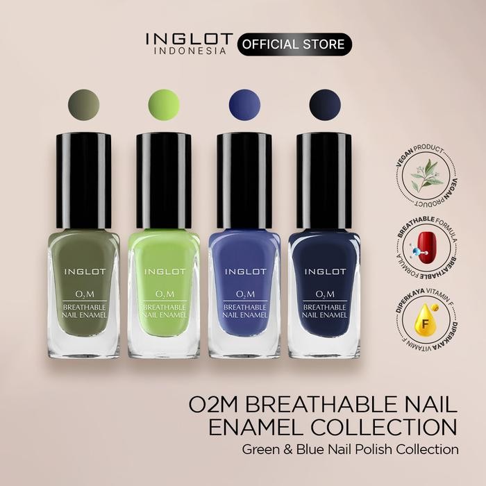 INGLOT Blue Nail Polish Collection - Kutek Halal Warna Biru, O2M, 11ml