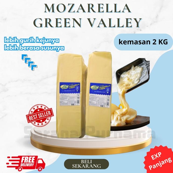 

Keju Mozarella Green Valley 2 kg Cheese Premium Keju Mozarella Lumer Termurah Terlaris