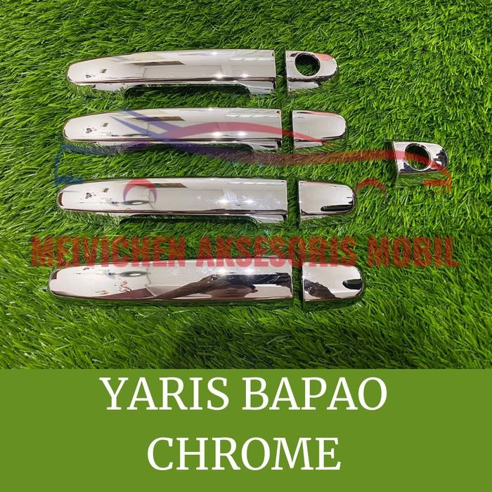 COVER HANDLE GAGANG PINTU MOBIL YARIS BAPAO BAKPAO FULL CHROME