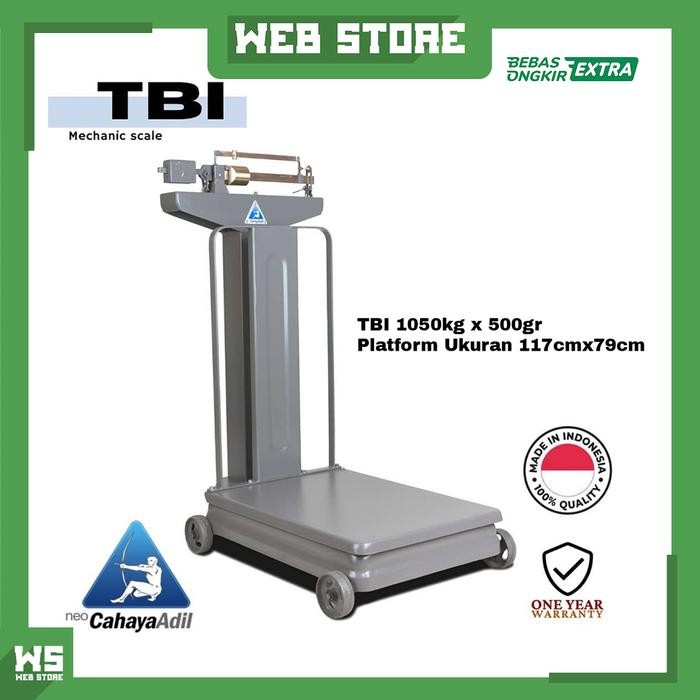 TIMBANGAN DUDUK TBI 1000KG 1 TON LANTAI MEKANIK MANUAL CAHAYA ADIL