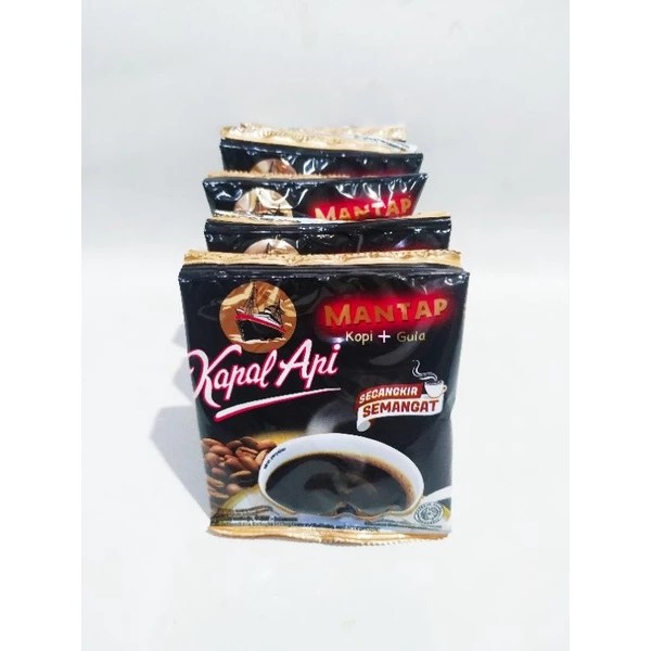 

kapal api mantap renteng 10sct Kapal Api Mantap Kopi Gula 25g 1renteng 10sachet
