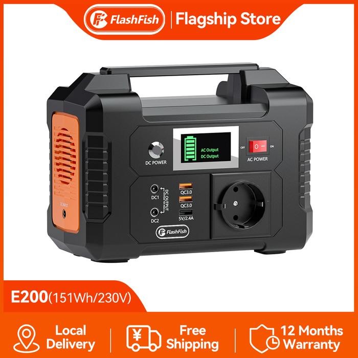 Terbaru Flashfish E200 Portable Power Station Power Daya Berkemah Bank Batera