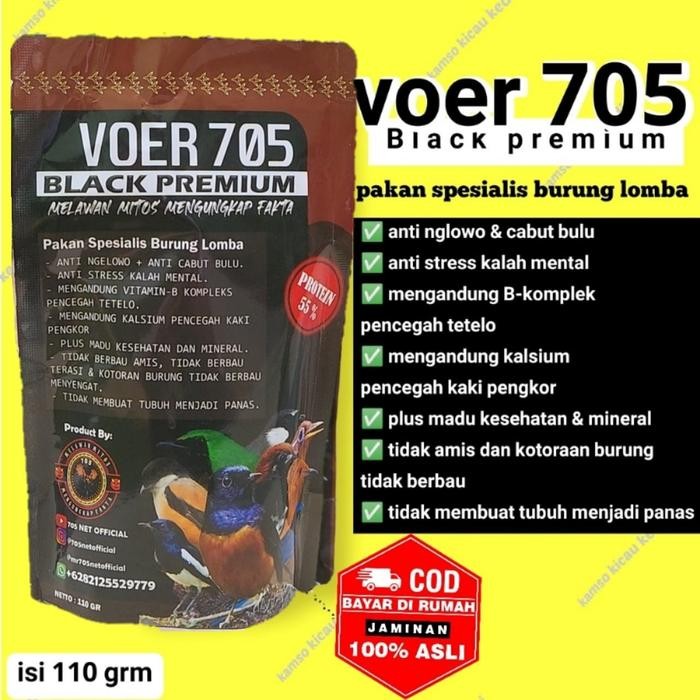 READY VOER 705 BLACK PREMIUM PAKAN BURUNG
