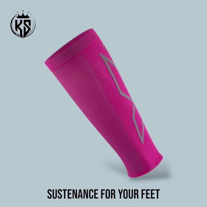 2Xu X Compression Calf Sleeves Unisex Magenta Light Grey Promo