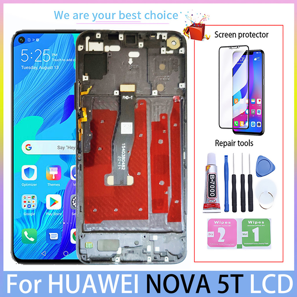 For Huawei Nova 5T Original LCD Display With Frame Touch Screen YAL L21 L61 L71 L61D  Panel Digitize