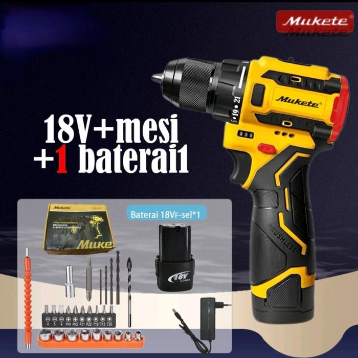 Mukete Bor Cordless Brushless 18v