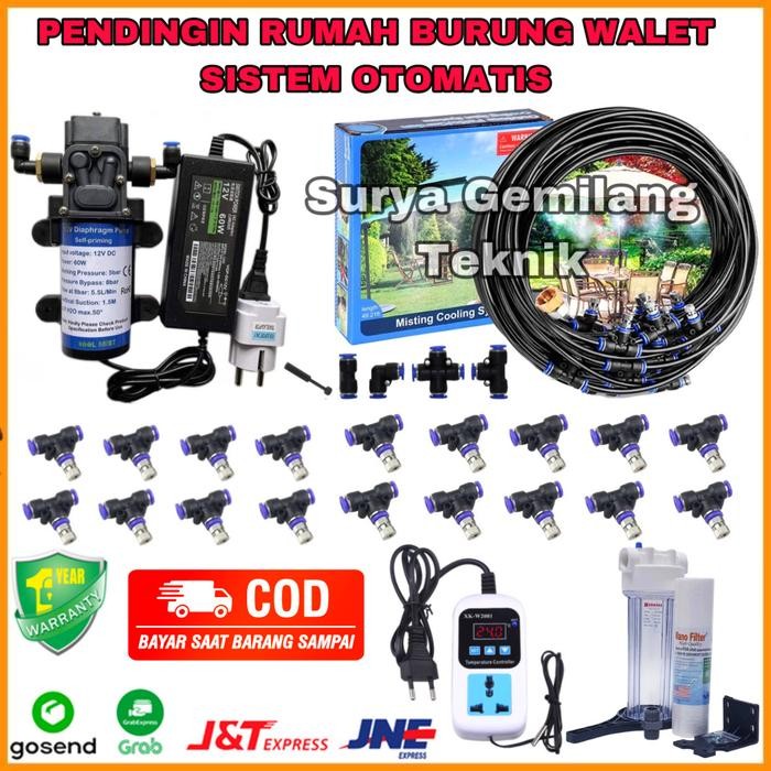 PAKET PENDINGIN RUMAH BURUNG WALET SISTEM OTOMATIS MISTING EMBUN