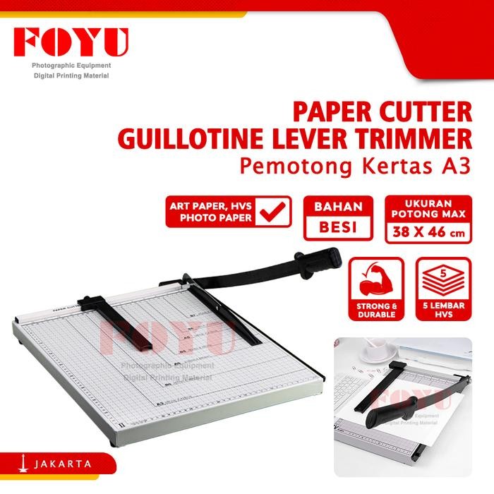

Paper Cutter Guillotine Lever Trimmer Pemotong Kertas Base Besi A3