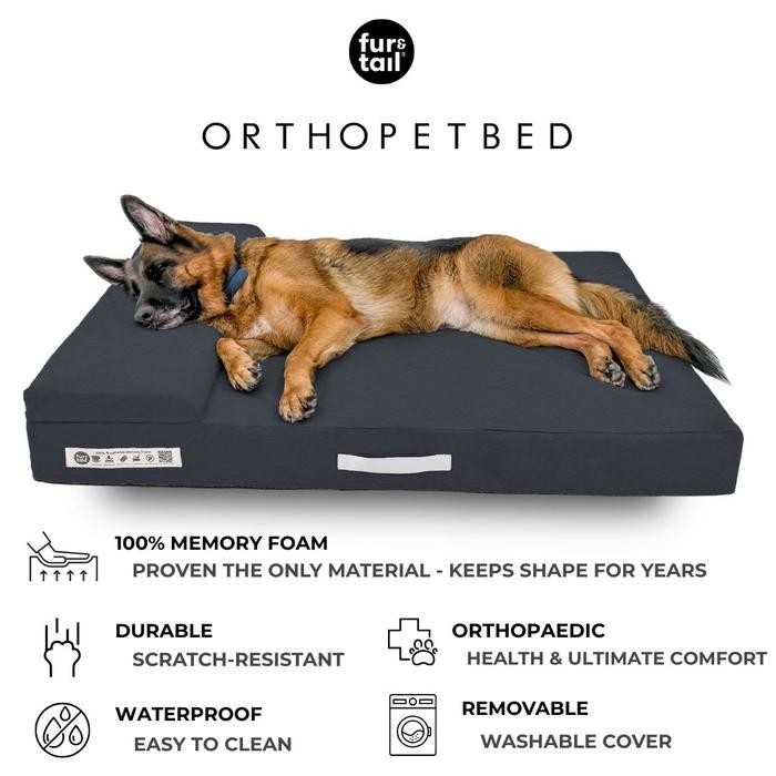 Fur&Tail ORTHOPETBED - Waterproof, Pet bed, Tempat tidur anjing, Ranjang anjing, bantal anjing.
