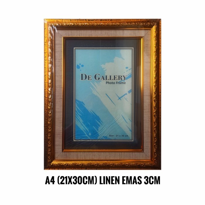[Expert] Bingkai foto A4 linen emas