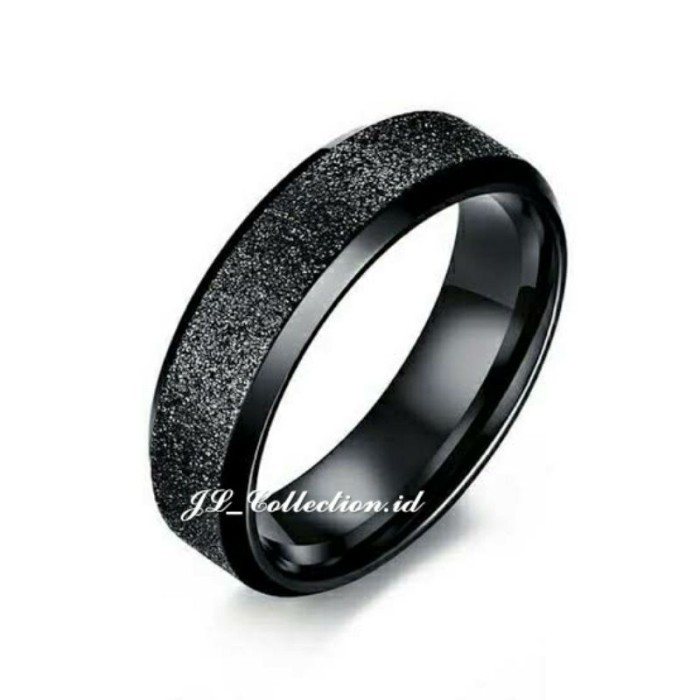 (Expert) FAVORITE Cincin Pasir Titanium emas silver hitam cincin titanium pasir