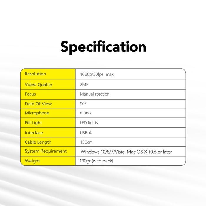 [Expert] Webcam Full HD Micropack 1080P USB C Connector - MWB-15