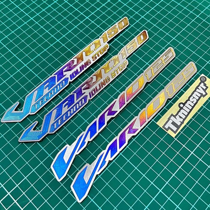 Promo Emblem Titanium Vario 125/150 Sepasang Idling Stop Vietnam