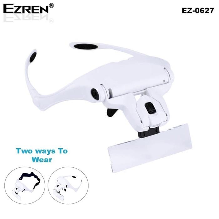 

Termurah Ezren Ez-0627 Kacamata Pembesar Reparasi Jam 5X Magnifier 2 Led