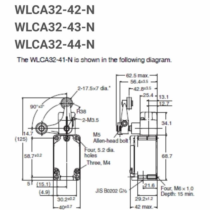 LIMIT SWITCH WLCA32 41 N OMRON ORIGINAL WLCA 32 41N