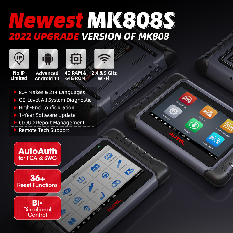 Autel MaxiCOM MK808S Diagnostic Tools OBDII OBD2 Scanner OE-level