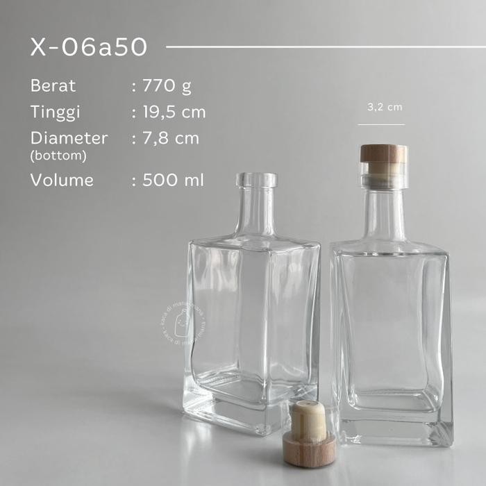 (Expert) Botol kaca - The Cube Liquor Glass Bottle - Botol Liquor