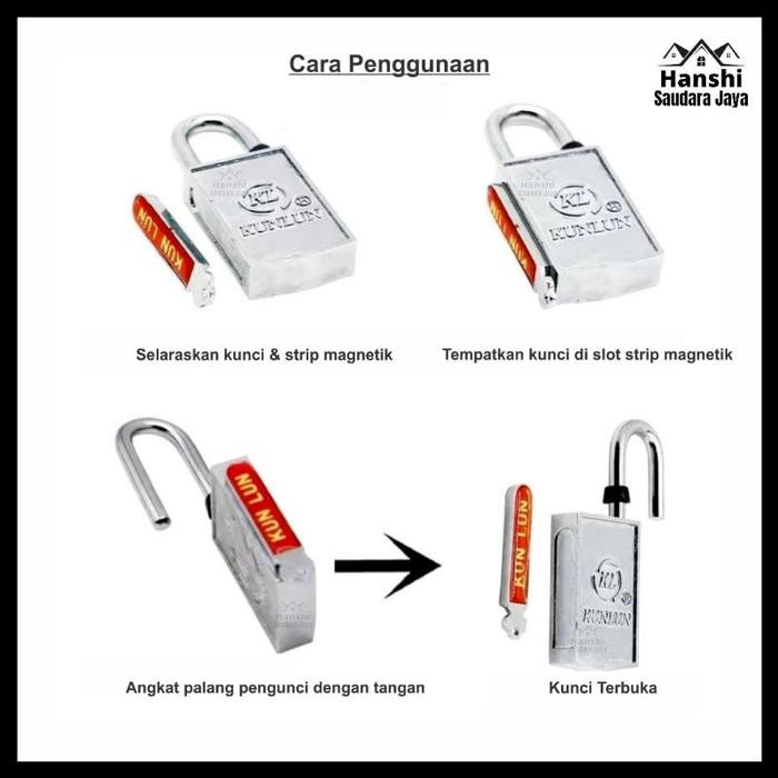 PREMIUM Gembok Magnet 30 MM 40 MM / Kunci Gantung Tanpa Lubang Anti Maling Kunci Pintu / Magnetic