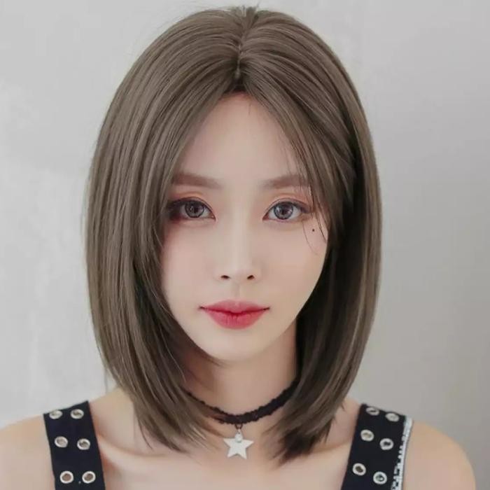 PREMIUM Wig Rambut Palsu Wanita Pendek Sebahu Warna Natural Korea Premium